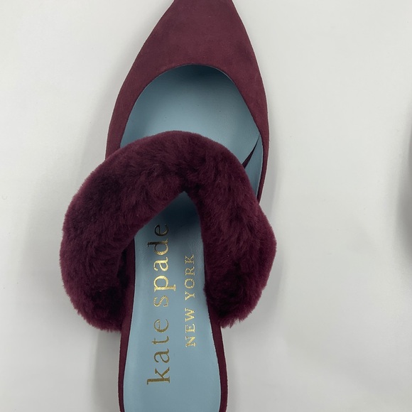 Kate Spade NWT Marielle Mules Suede NIB in Grenache Color Women’s Size 6B - Picture 11 of 16